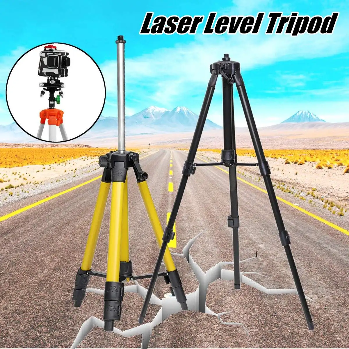 Portable High Quality 1.1m Adjustable Height Thicken Aluminum Tripod 5/8" Male Threads Laser Level Tripod For Rotary Laser Level
Portable High Quality 1.1m Adjustable Height Thicken Aluminum Tripod 5/8" Male Threads Laser Level Tripod For Rotary Laser Level