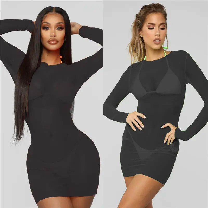 2019 Women Bikini Cover Up Summer Swimwear See Through Long Sleeve Mesh Beach Dress Swimsuit Swimming Costume Cover Up
2019 Women Bikini Cover Up Summer Swimwear See Through Long Sleeve Mesh Beach Dress Swimsuit Swimming Costume Cover Up