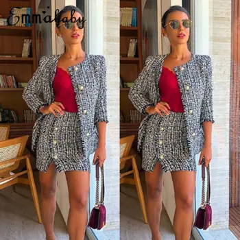 2019 New Fashion Women Tweed Jacket Evening Blazer Skirt Suit Set Plaid Pockets Button Outwear
2019 New Fashion Women Tweed Jacket Evening Blazer Skirt Suit Set Plaid Pockets Button Outwear