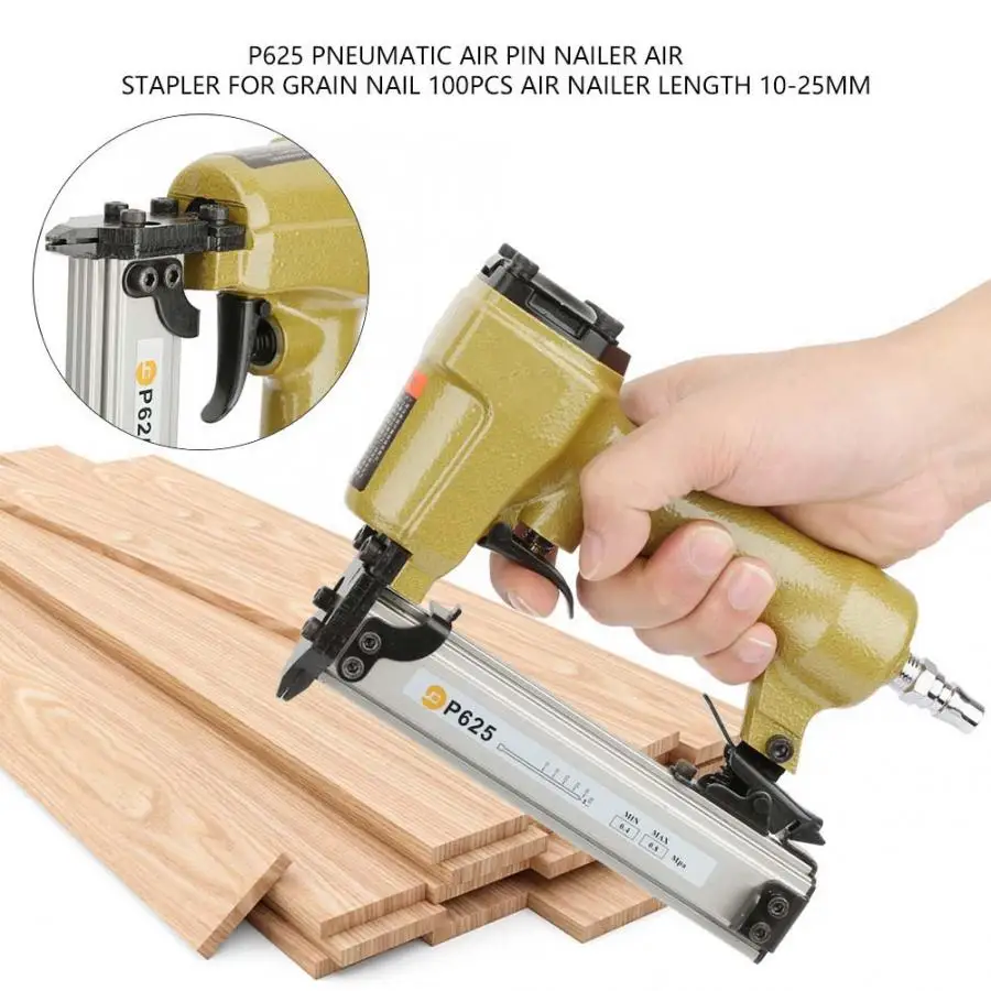 P625 Pneumatic Air Pin Nailer Air Stapler for Grain Nail 100pcs Air Nailer Length 10-25mm Power Tool Nail Gun
P625 Pneumatic Air Pin Nailer Air Stapler for Grain Nail 100pcs Air Nailer Length 10-25mm Power Tool Nail Gun