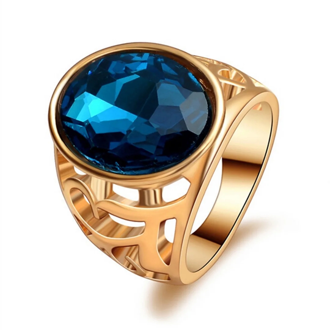 Luxury Gold Hollow Band Ring Trendy Blue Stone Geometric Metal Finger Ring Shellhard Women Bridal Jewelry Gift bisuteria mujer
Luxury Gold Hollow Band Ring Trendy Blue Stone Geometric Metal Finger Ring Shellhard Women Bridal Jewelry Gift bisuteria mujer