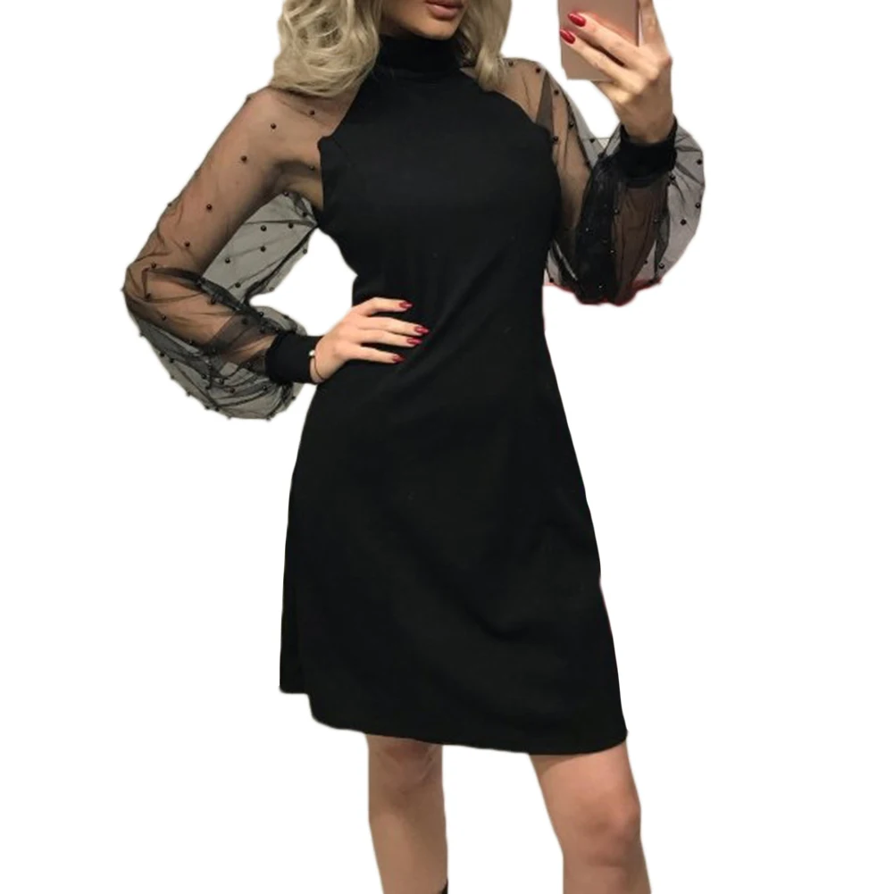Women Dress Beading Pearls Long Sleeve Turtleneck Plus Fashion Summer Charms Blue Sexy Party Evening Short Mini Sheath Dress
Women Dress Beading Pearls Long Sleeve Turtleneck Plus Fashion Summer Charms Blue Sexy Party Evening Short Mini Sheath Dress