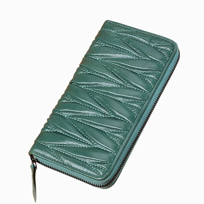 Women Wallets Genuine Leather Wallet Pleated Bag Long Wallets For Girls Women Zipper Wallet Card Holder Leather Cartera Mujer
Women Wallets Genuine Leather Wallet Pleated Bag Long Wallets For Girls Women Zipper Wallet Card Holder Leather Cartera Mujer