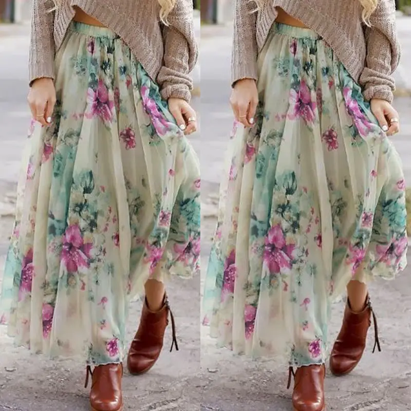 2019 Newest Hot Women Chiffon Floral High Waist Maxi Dress Skater Flared Pleated Long Skirt
2019 Newest Hot Women Chiffon Floral High Waist Maxi Dress Skater Flared Pleated Long Skirt