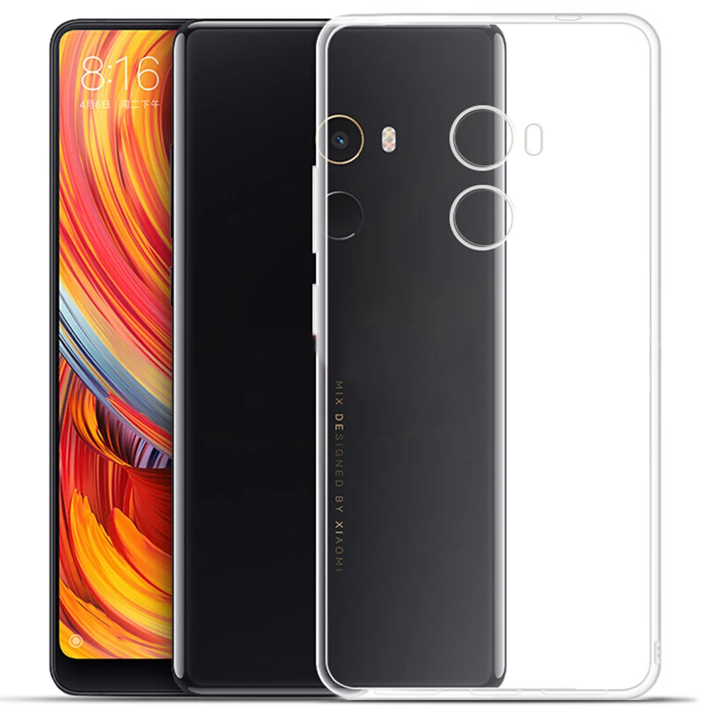 

ASLING Transparent TPU Soft Ultra-thin Mobile Phone Cover for Xiaomi Mi Mix 2 Celll Phone Housings