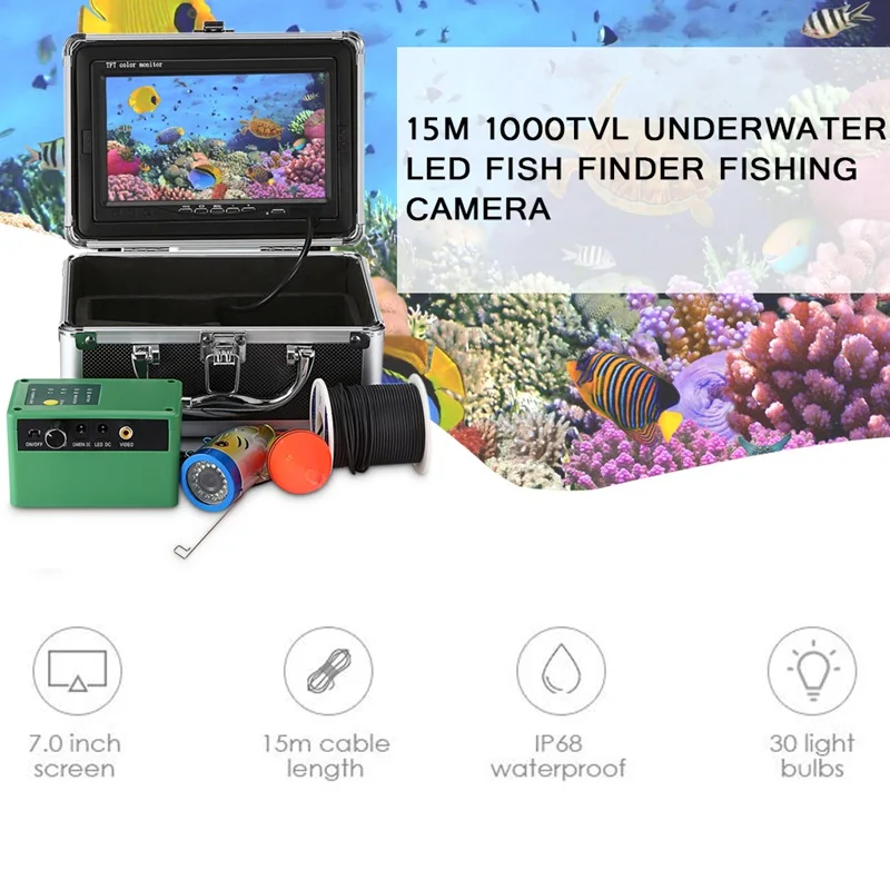 Outlife Fish Finder 1000TVL Underwater Fish Finder Fishing Camera 7.0 Inch Display IP68 Waterproof Fish Finder 15 White LEDs
Outlife Fish Finder 1000TVL Underwater Fish Finder Fishing Camera 7.0 Inch Display IP68 Waterproof Fish Finder 15 White LEDs