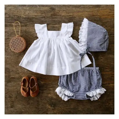 2019 Brand New Newborn Toddler Baby Girls 2Pcs Summer Clothes Princess Mini Ruffles Dresses+PP Plaid Shorts Outfit Clothes Set
2019 Brand New Newborn Toddler Baby Girls 2Pcs Summer Clothes Princess Mini Ruffles Dresses+PP Plaid Shorts Outfit Clothes Set