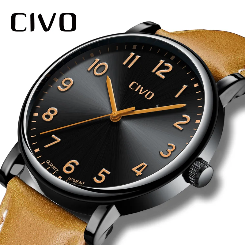 CIVO Simple Style Watch Men Brown Genuine Leather Quartz Wrist Watches For Men Waterproof Analogue Watches Relogio Masculino
CIVO Simple Style Watch Men Brown Genuine Leather Quartz Wrist Watches For Men Waterproof Analogue Watches Relogio Masculino