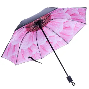 Three Fold Sun Rain Umbrellas Woman Flower Printing Black Shading Coating Umbrella Female Fashion Parasol Anti UV
Three Fold Sun Rain Umbrellas Woman Flower Printing Black Shading Coating Umbrella Female Fashion Parasol Anti UV