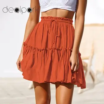 2020 Summer A Line Skirt Women High Waist Pleated Mini Skirt Solid Drawstring Elastic High Waist Flared Skater Skirt female
2020 Summer A Line Skirt Women High Waist Pleated Mini Skirt Solid Drawstring Elastic High Waist Flared Skater Skirt female