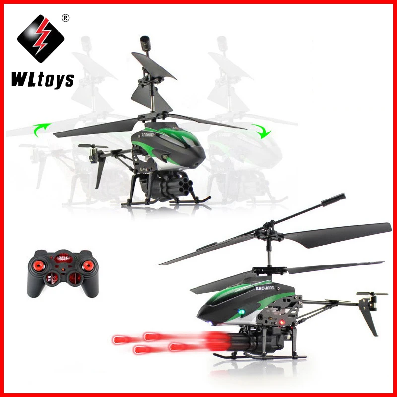 

WLToys V398 Missile Launching Built-in Gyro Infrared RC Helicopter 3.5 Channel Remote Control Helicogyro With Gyro Green Red