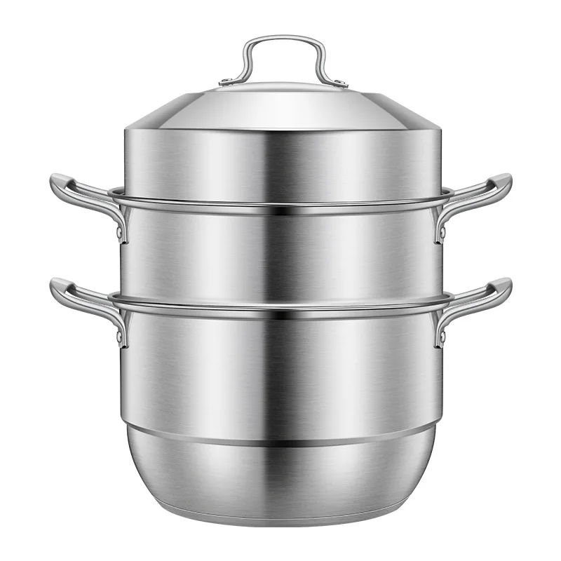304 Steamer Stainless Steel Three-layer Two-layer Double-layer Thickened Double Boilers Bottom Pot
304 Steamer Stainless Steel Three-layer Two-layer Double-layer Thickened Double Boilers Bottom Pot