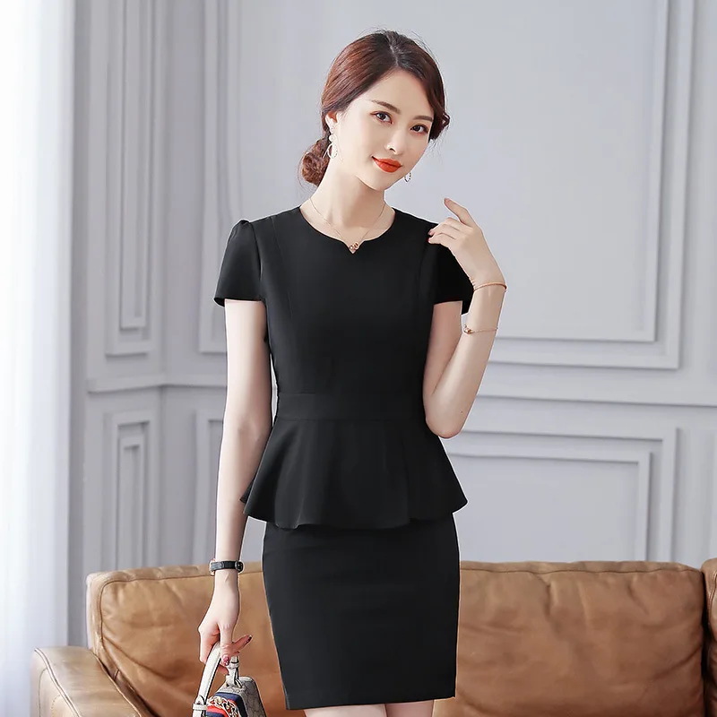 Summer Short Sleeve Fashion Women Ruffles O-Neck Shirt Blouse Top & Slim Mini Skirt Suit Two-Piece Suit Set Korea Office Lady
Summer Short Sleeve Fashion Women Ruffles O-Neck Shirt Blouse Top & Slim Mini Skirt Suit Two-Piece Suit Set Korea Office Lady