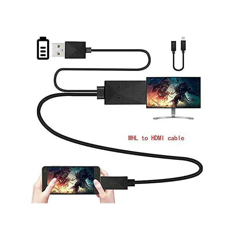 5Pin & 11Pin Micro USB MHL to HDMI 1080P HD TV Cable Adapter for Android Samsung Smartphone Tablet TV
5Pin & 11Pin Micro USB MHL to HDMI 1080P HD TV Cable Adapter for Android Samsung Smartphone Tablet TV