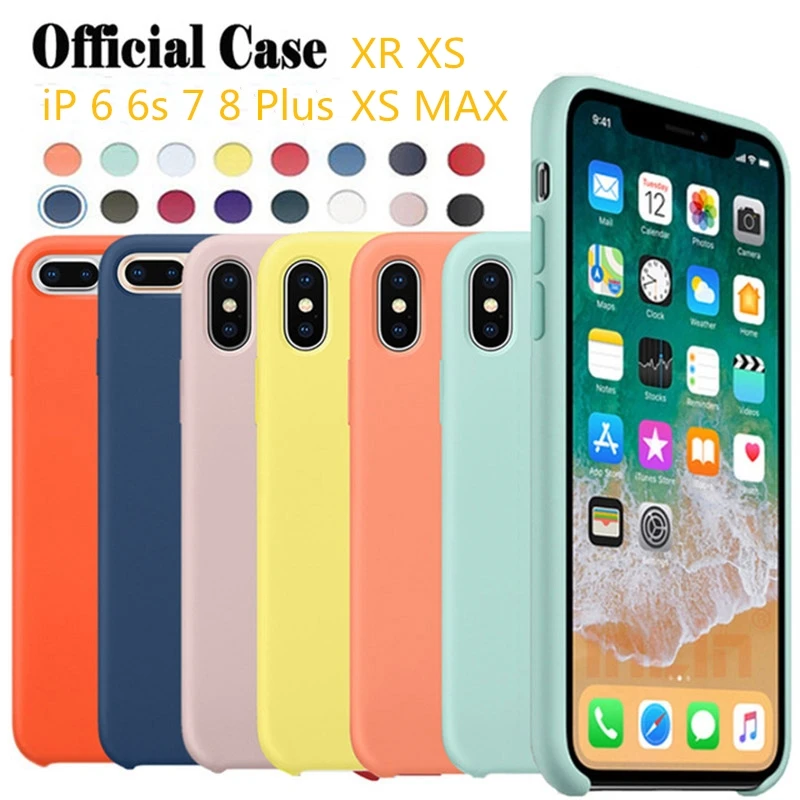 Have LOGO Original Offical Silicone Case For iPhone 6 7 8 6s Plus 5 S 5S SE Phone Cover Case For iPhone X Xs Max XR Cases Capa