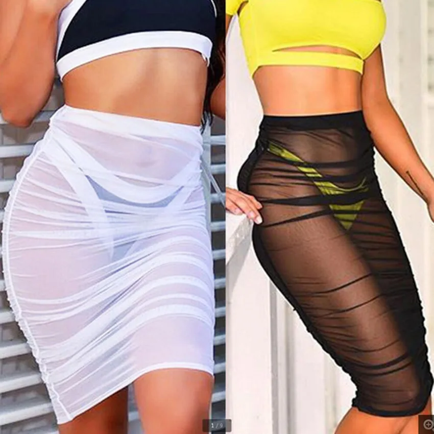 Bkning High Waist Mesh Bikini Cover-ups Solid Black White Skirt Beachwear Beach Transperant Cover Up Women Swimwear Beach Skirt
Bkning High Waist Mesh Bikini Cover-ups Solid Black White Skirt Beachwear Beach Transperant Cover Up Women Swimwear Beach Skirt