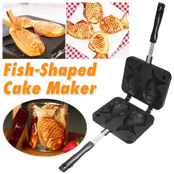 Home Non-Stick Japanese Taiyaki Fish-Shaped Bakeware Waffle Pan Maker 2 Molds Cake Baking Tools
Home Non-Stick Japanese Taiyaki Fish-Shaped Bakeware Waffle Pan Maker 2 Molds Cake Baking Tools