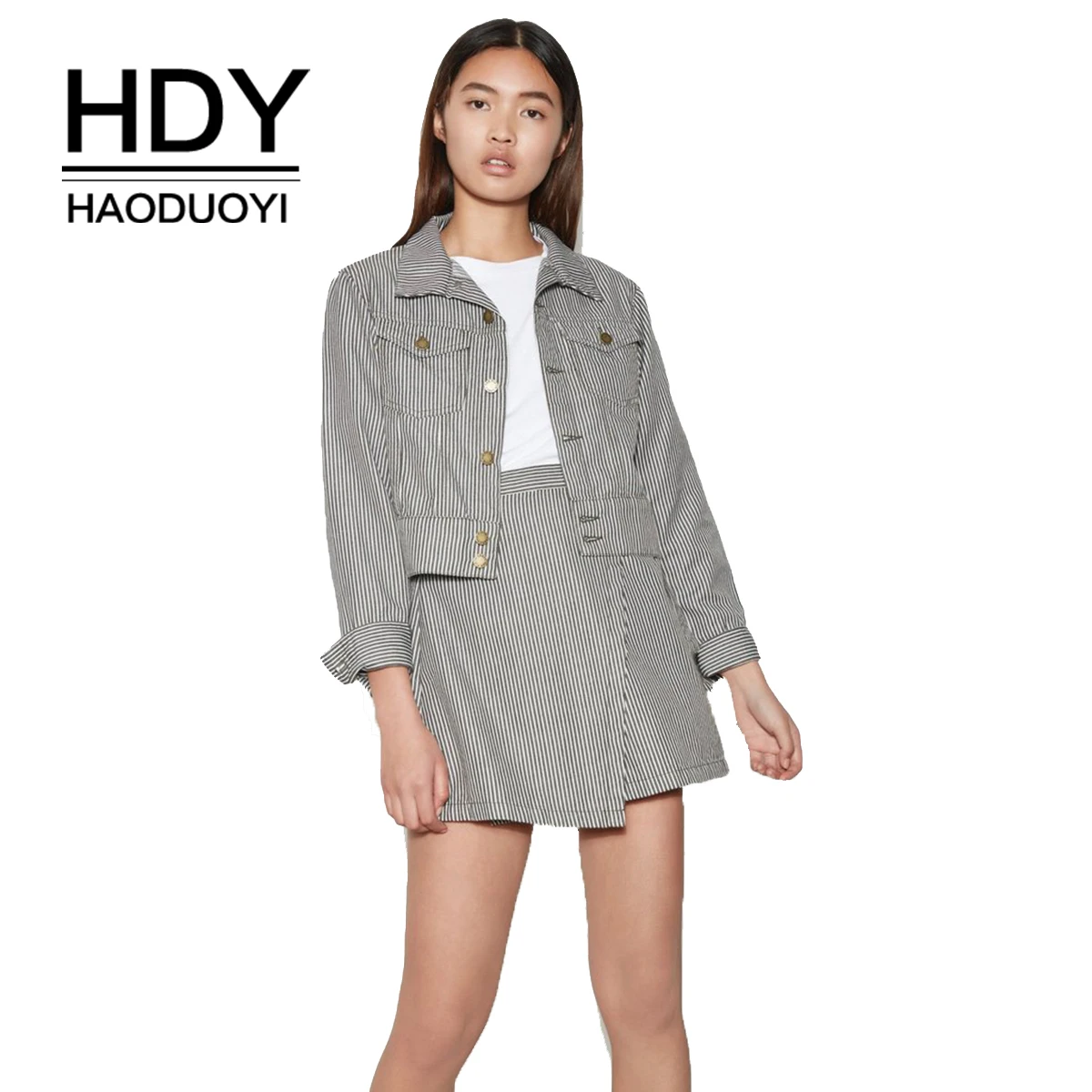 HDY haoduoyi Simple European And American Commuter Casual Pinstripe Asymmetric Access High Waist Slimming A Word Skirt
HDY haoduoyi Simple European And American Commuter Casual Pinstripe Asymmetric Access High Waist Slimming A Word Skirt