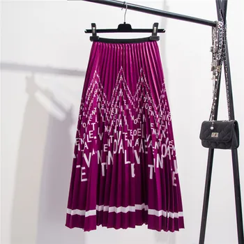 Fashion 2020 Spring New Coming Europen Cartoon Letters Pattern High Elasticity Pleated Skirt High Street Style A Line Skirt
Fashion 2020 Spring New Coming Europen Cartoon Letters Pattern High Elasticity Pleated Skirt High Street Style A Line Skirt