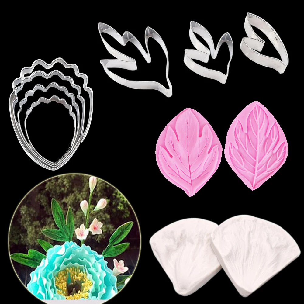 Peony flower & Leaf Fondant Cake Decoration LARGE Floral Petal Veiner Stainless Steel Cutter Set Wedding Fondant Cake SugarCS263
Peony flower & Leaf Fondant Cake Decoration LARGE Floral Petal Veiner Stainless Steel Cutter Set Wedding Fondant Cake SugarCS263