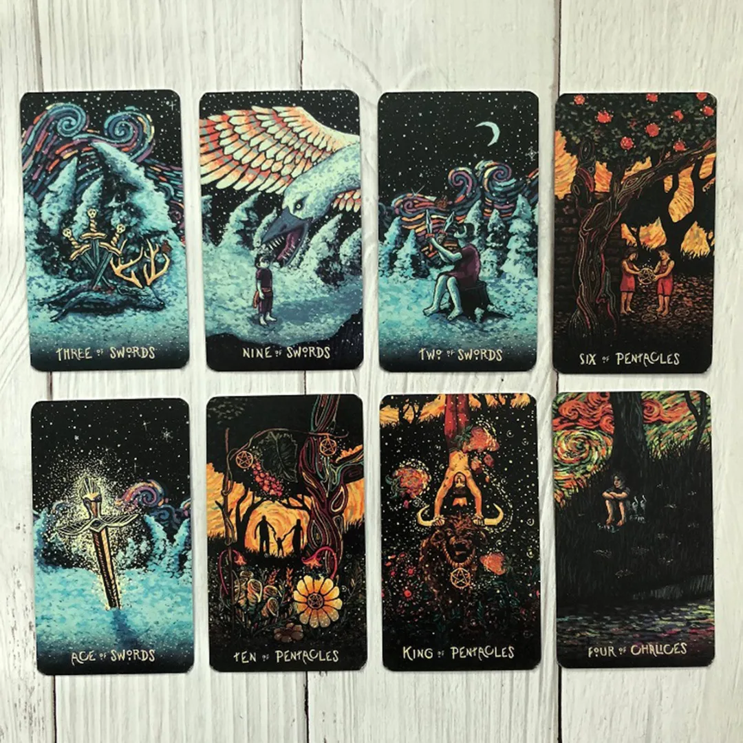 78Pcs English Deck Tarot Cards DIY Silver Plating Prisma Visions Tarot Board Game Playing Cards Party Brithday Card Game
78Pcs English Deck Tarot Cards DIY Silver Plating Prisma Visions Tarot Board Game Playing Cards Party Brithday Card Game