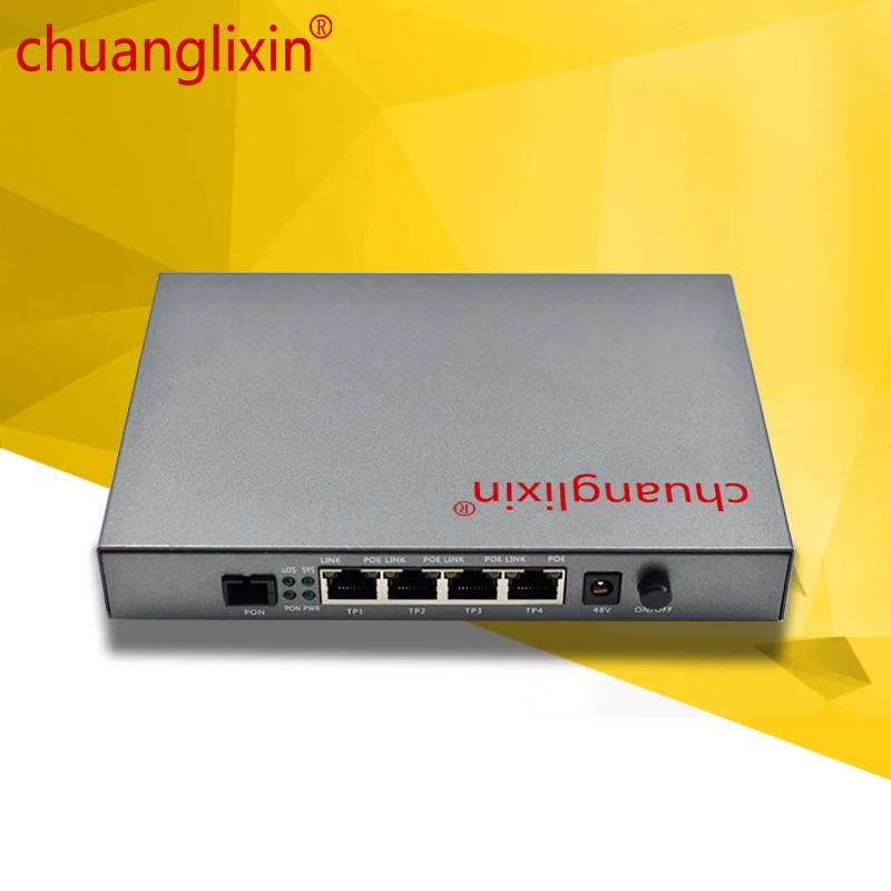 Chuanglixin EPON ONU FTTH EPON 4FE POE 48V power supply 1 port ONU EPON 1.25G
Chuanglixin EPON ONU FTTH EPON 4FE POE 48V power supply 1 port ONU EPON 1.25G