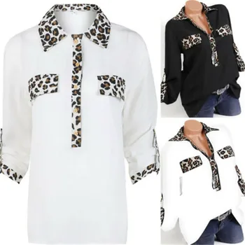 2019 New Women Half Sleeve Leopard printed Shirt Slim Fitness Formal Casual shirts high quality soft Blouse Tops black white
2019 New Women Half Sleeve Leopard printed Shirt Slim Fitness Formal Casual shirts high quality soft Blouse Tops black white