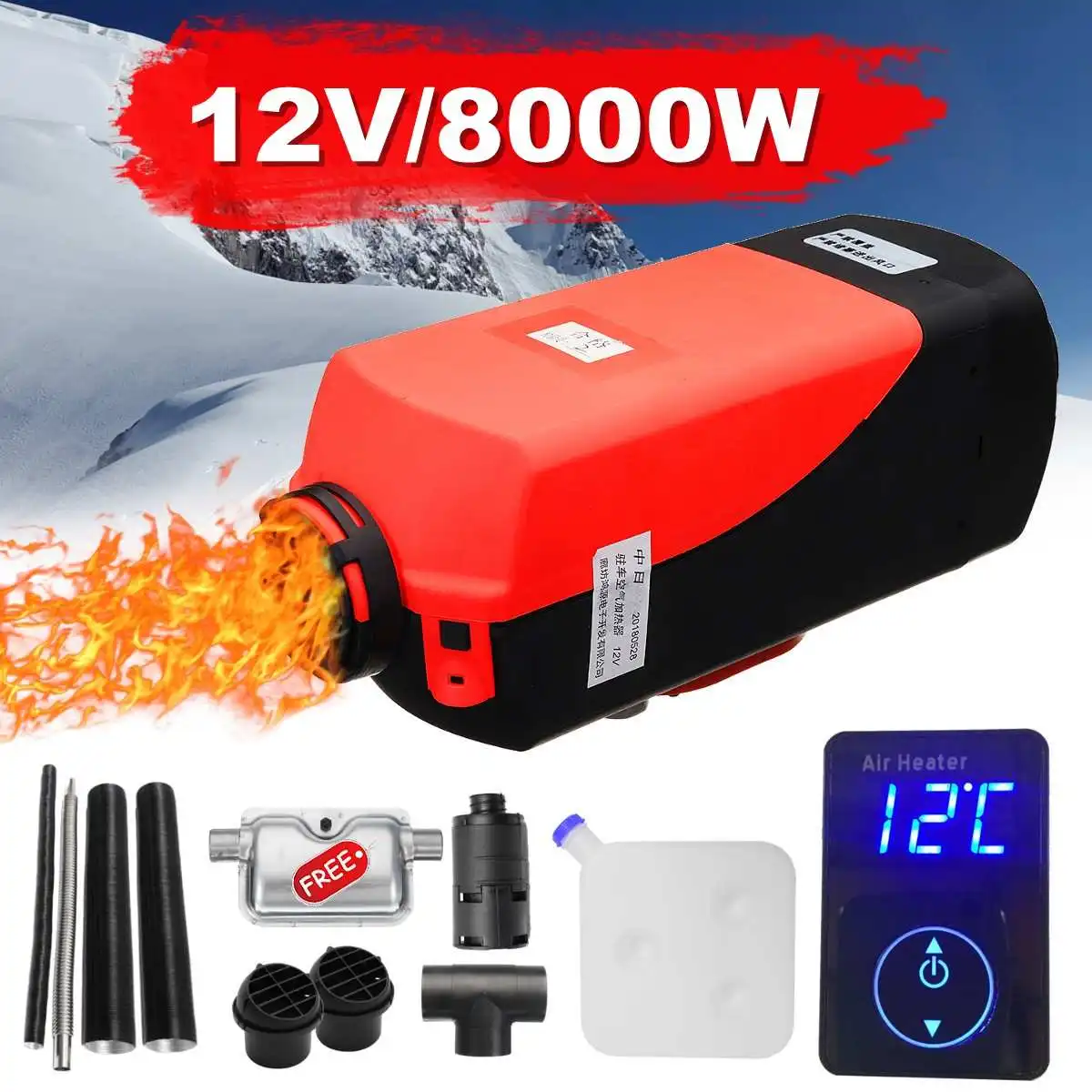 Car Heater 8KW 12V Air Diesels Heater Parking Heater 8000W With Digital Switch for RV, Motorhome Trailer, Trucks, Boats
Car Heater 8KW 12V Air Diesels Heater Parking Heater 8000W With Digital Switch for RV, Motorhome Trailer, Trucks, Boats