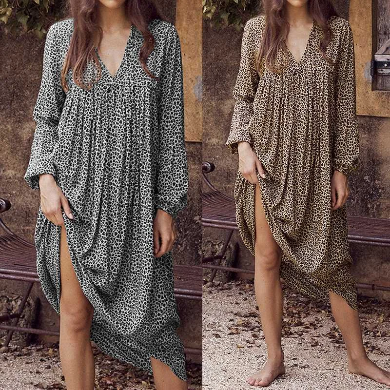 Celmia Plus Size Dress Women Sexy Leopard Printed Dress 2019 Summer Beach Dresses Casual Long Shirt Party Vestidos Sundress
Celmia Plus Size Dress Women Sexy Leopard Printed Dress 2019 Summer Beach Dresses Casual Long Shirt Party Vestidos Sundress
