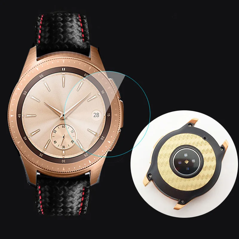 Tempered Glass Screen Protector With Carbon Fiber Back Cover For Samsung Galaxy Watch 42mm Soft Rubber Watchband Strap
Tempered Glass Screen Protector With Carbon Fiber Back Cover For Samsung Galaxy Watch 42mm Soft Rubber Watchband Strap