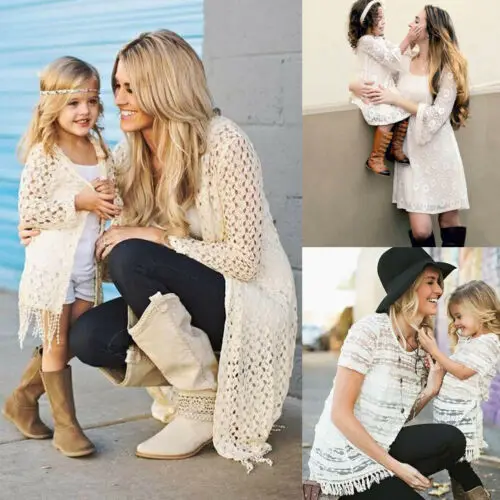 Fashion Mother and Daughter Matching Dresses Women Girls Short Mini Dress Family Lace Summer Mini Dress
Fashion Mother and Daughter Matching Dresses Women Girls Short Mini Dress Family Lace Summer Mini Dress