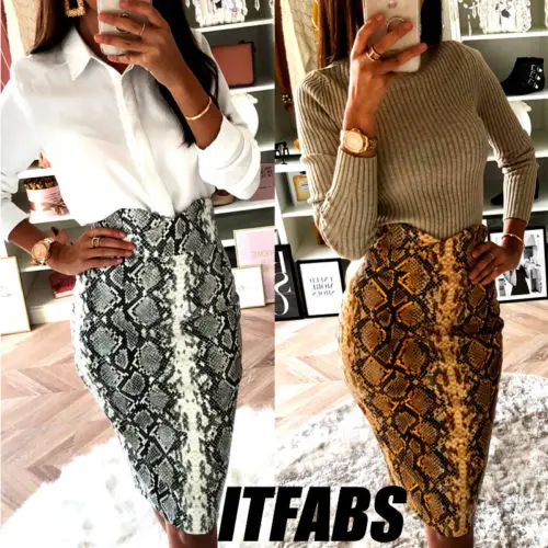 Hot Chic Womens Snake Skin Printed Bodycon Skirt High Waist Party Club Cocktail OL Skirt Pencil Stylish New
Hot Chic Womens Snake Skin Printed Bodycon Skirt High Waist Party Club Cocktail OL Skirt Pencil Stylish New