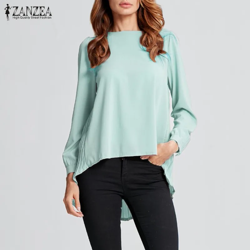 Women Asymmetrical Tops Plus Size Chiffon Blouse 2019 ZANZEA Stylish OL Pleated Blusas Female Summer Long Sleeve Shirts Chemise
Women Asymmetrical Tops Plus Size Chiffon Blouse 2019 ZANZEA Stylish OL Pleated Blusas Female Summer Long Sleeve Shirts Chemise