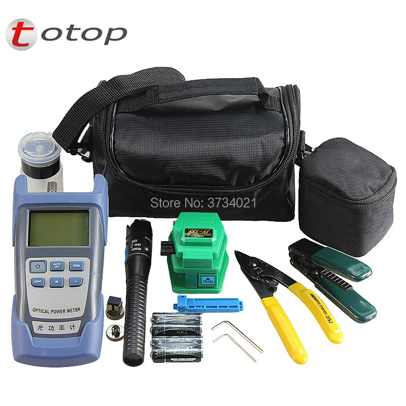 Fiber Optic FTTH Tool Kits with Optical Power Meter,Fiber Cleaver SKL-S1,1mw Visual Fault Locator 3-5KM,Alcohol bottle etc
Fiber Optic FTTH Tool Kits with Optical Power Meter,Fiber Cleaver SKL-S1,1mw Visual Fault Locator 3-5KM,Alcohol bottle etc