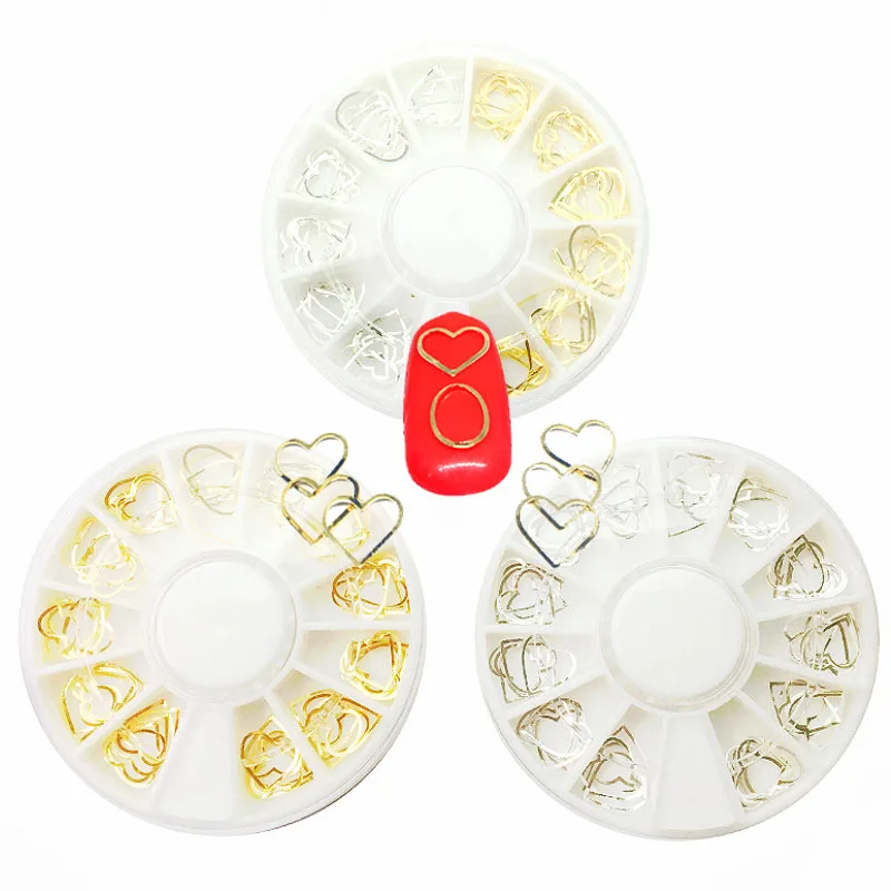1 Wheel Gold Rivet Heart Rectangle Nail Art Accessoires Ellipse Triangle Nail Punk Decorations Hollow Out Summer Manicure Design
1 Wheel Gold Rivet Heart Rectangle Nail Art Accessoires Ellipse Triangle Nail Punk Decorations Hollow Out Summer Manicure Design