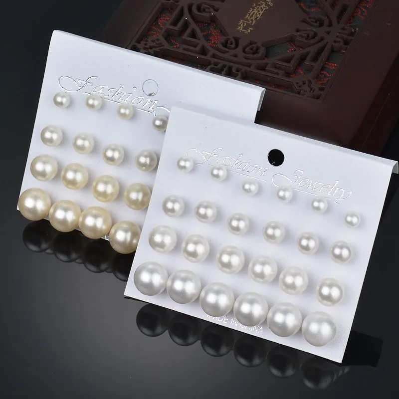 12 Pairs/Set Beige White Color Round Ball Simulated Pearl Stud Earrings Set For Women Piercing Earrings Brincos Bijoux Wholesale
12 Pairs/Set Beige White Color Round Ball Simulated Pearl Stud Earrings Set For Women Piercing Earrings Brincos Bijoux Wholesale