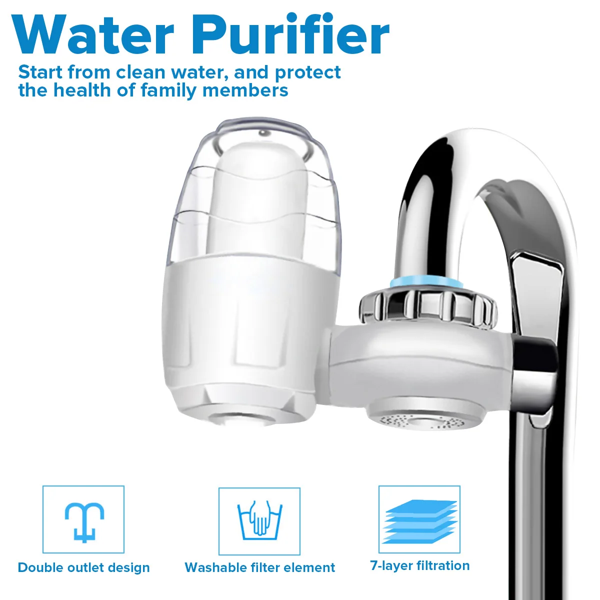 AUGIENB 7 Layer Faucet Water Purifier Home Kitchen Water Filter Purification System Remove Rust Sediment Odor 2 Mode
AUGIENB 7 Layer Faucet Water Purifier Home Kitchen Water Filter Purification System Remove Rust Sediment Odor 2 Mode
