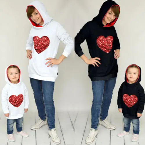Lovely Family Matching Outfits Mother Daughter Hooded Heart Print Sweatshirt Women Girls Tops Hoodies Jumpers Clothes
Lovely Family Matching Outfits Mother Daughter Hooded Heart Print Sweatshirt Women Girls Tops Hoodies Jumpers Clothes