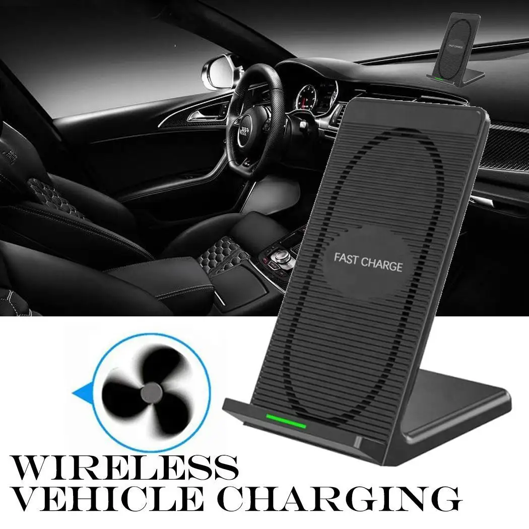 Фото Fast Wireless Charger with Fan Car Mount Phone Holder High stability and reliability Casual Dock Station | Мобильные телефоны и