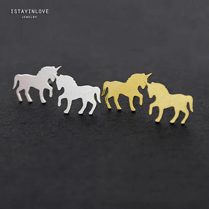 ISTAYINLOVE JEWELRY Gold Silver Color Brass Unicorn Stud Earrings for Women Wedding Party Gift with Earring Stoppers ZEN130
ISTAYINLOVE JEWELRY Gold Silver Color Brass Unicorn Stud Earrings for Women Wedding Party Gift with Earring Stoppers ZEN130