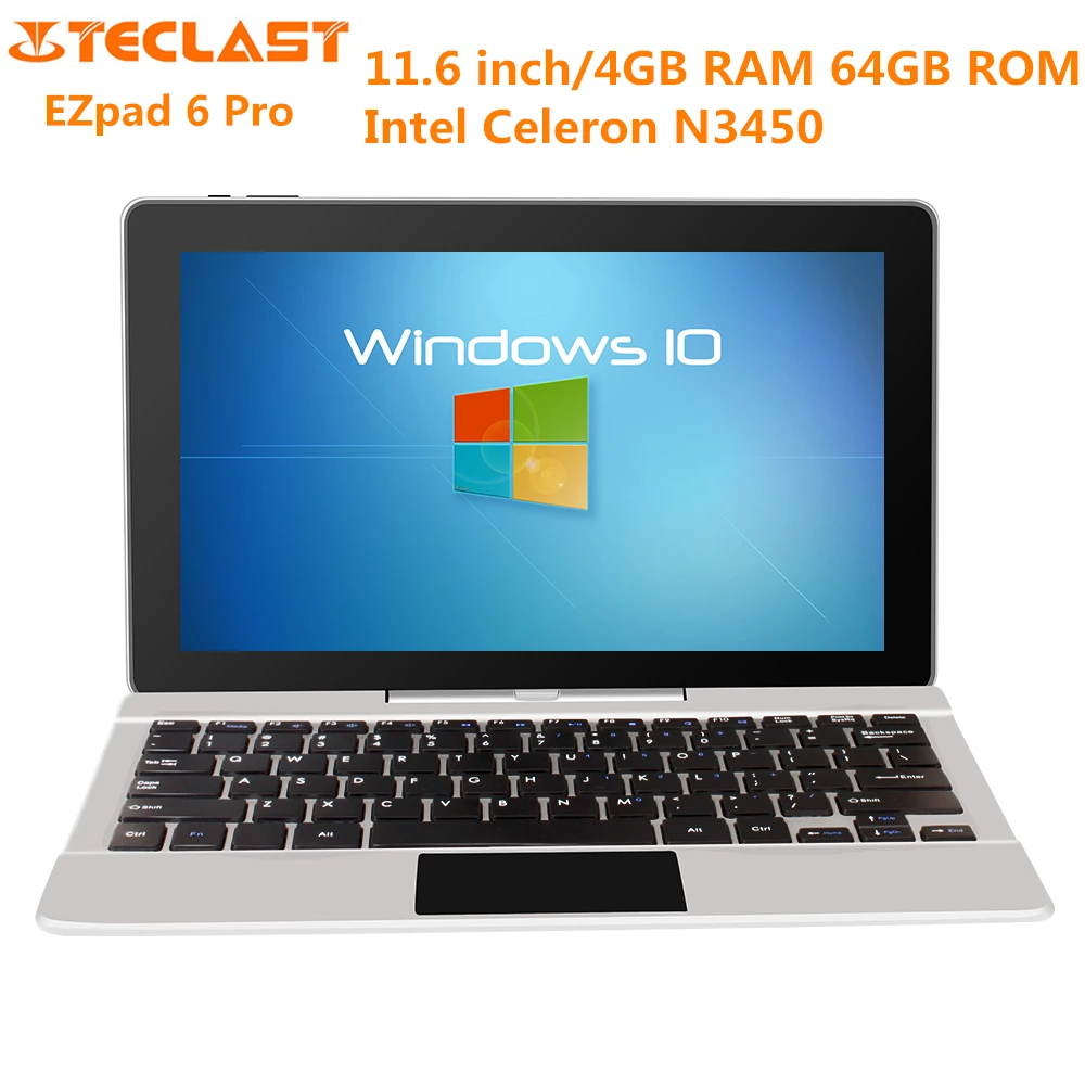 

Jumper EZpad 6 Pro 11.6 inch Tablet PC Windows 10 Home Intel Celeron N3450 Quad Core 1.1GHz 4GB RAM 64GB ROM Bluetooth 4.0