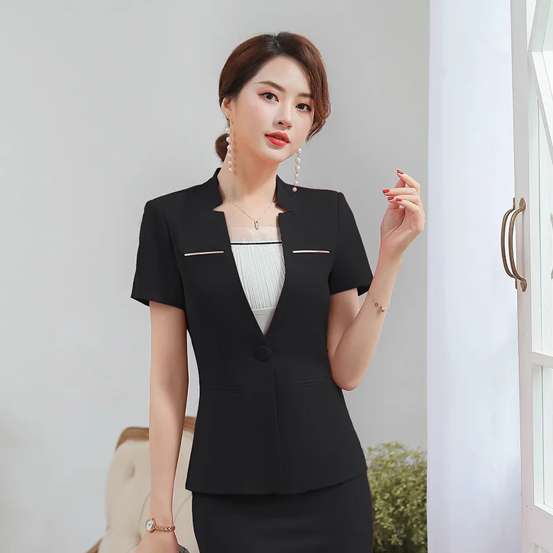 Summer Women Blazer Office Lady Short Sleeve Suit Set Sequined Formal Work Wear OL Tops (Jacket + Skirt) Apricot / Black / Red
Summer Women Blazer Office Lady Short Sleeve Suit Set Sequined Formal Work Wear OL Tops (Jacket + Skirt) Apricot / Black / Red
