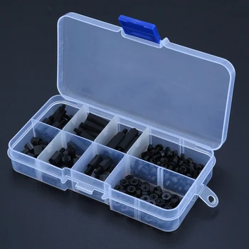 180pcs/box Black M3 3MM Thread Screw Nylon Hex Spacers Male - Female Screw Nut Stand-off Kit With Plastic Storage Box
180pcs/box Black M3 3MM Thread Screw Nylon Hex Spacers Male - Female Screw Nut Stand-off Kit With Plastic Storage Box