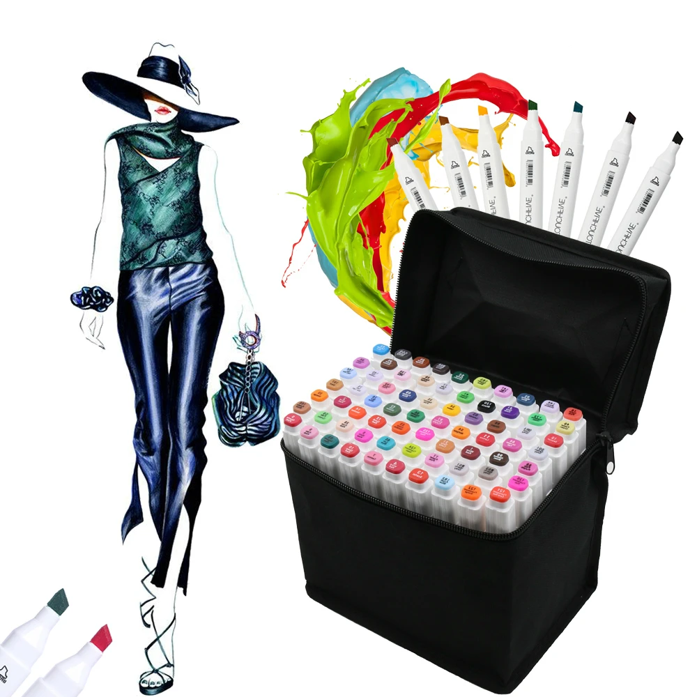 TOUCHFIVE Markers Set 30/40/60/80/168 Colors Dual Head Sketch Markers Pen For Manga Design Drawing Liner Markers Art Supplies
TOUCHFIVE Markers Set 30/40/60/80/168 Colors Dual Head Sketch Markers Pen For Manga Design Drawing Liner Markers Art Supplies