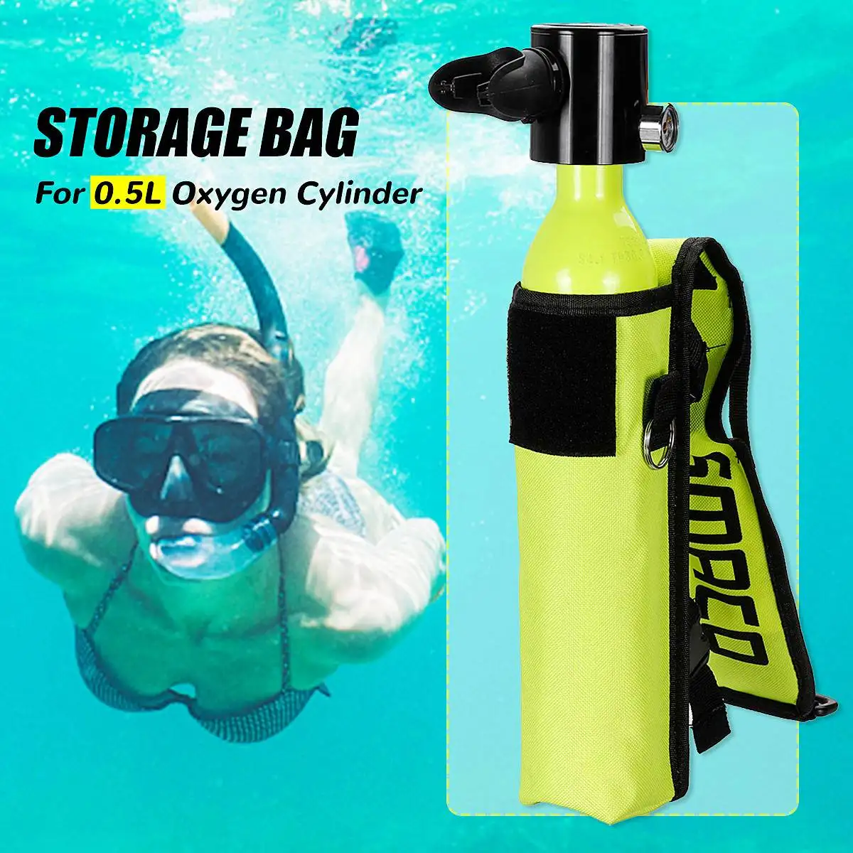 Green Storage Bag 6x36cm For 500mL Portable Oxygen Cylinder Mini Scuba Diving Equipment Accessory High Quality 600D Oxford Cloth
Green Storage Bag 6x36cm For 500mL Portable Oxygen Cylinder Mini Scuba Diving Equipment Accessory High Quality 600D Oxford Cloth