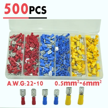 500pcs Vinyl Female Male Quick Disconnect Wire Terminals Red Blue Yellow 22-10 AWG Ga Connectors
500pcs Vinyl Female Male Quick Disconnect Wire Terminals Red Blue Yellow 22-10 AWG Ga Connectors