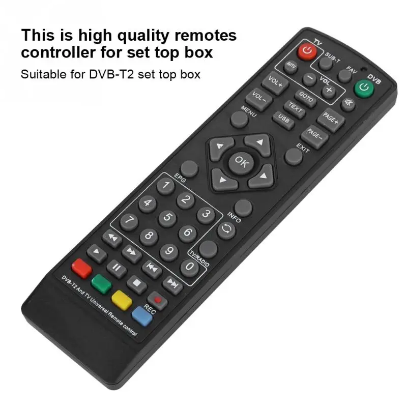 High Quality Replacement DVB-T2 Set Top Box Remote Control For DVB-T2 STB Set Top Box Controller
High Quality Replacement DVB-T2 Set Top Box Remote Control For DVB-T2 STB Set Top Box Controller