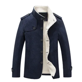 Men's Stand Collar Jacket Wool Blend Single Breasted Coat with Fleece Lined Outdoor Trench Overcoat
Men's Stand Collar Jacket Wool Blend Single Breasted Coat with Fleece Lined Outdoor Trench Overcoat