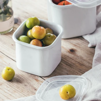 Japanese style white food box refrigerator porcelain enamel storage kitchen sealed tank preservation box baking
Japanese style white food box refrigerator porcelain enamel storage kitchen sealed tank preservation box baking