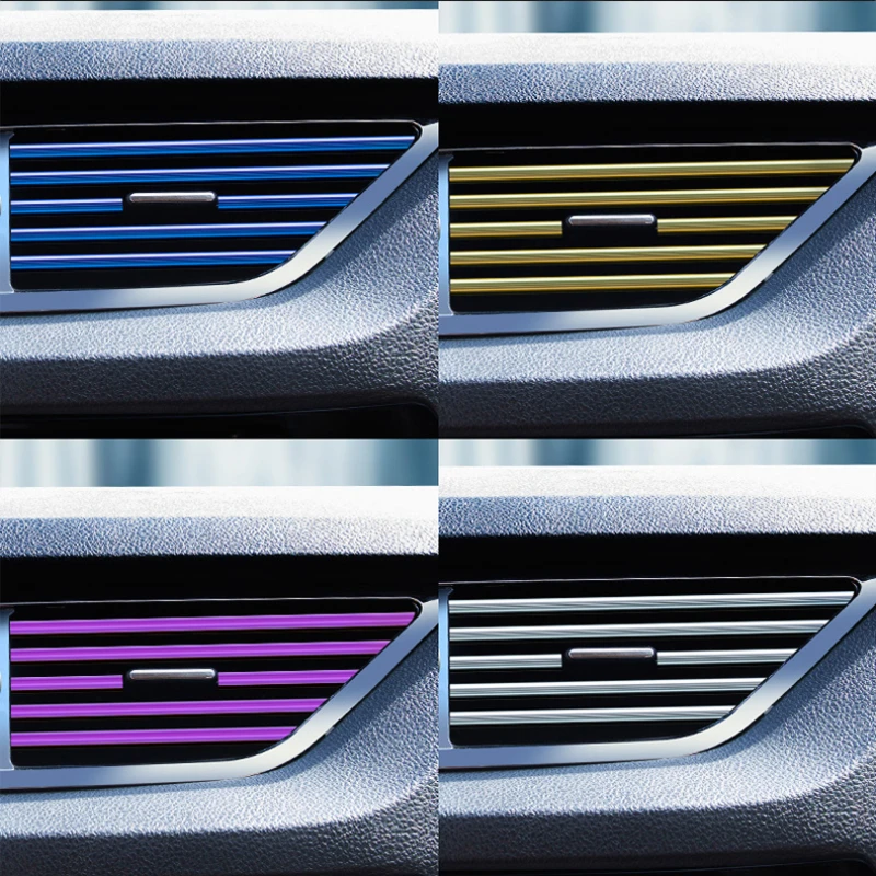 Car Air Conditioning Air Outlet Decorative Strip Clips Modified Interior Supplies U-Shaped Plating Bright Strip Chrome Color 
Car Air Conditioning Air Outlet Decorative Strip Clips Modified Interior Supplies U-Shaped Plating Bright Strip Chrome Color